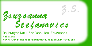 zsuzsanna stefanovics business card